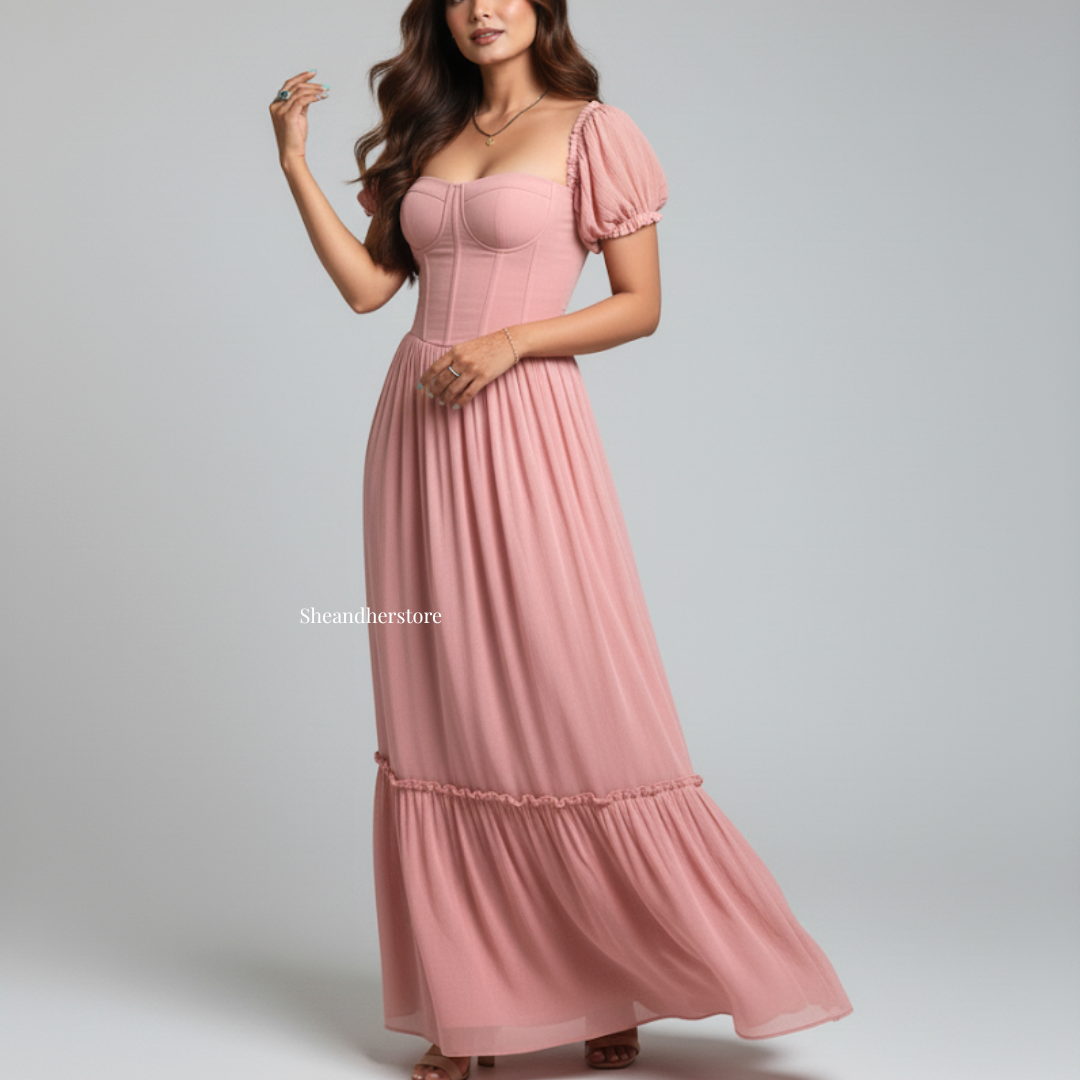 ROSETTA Corset Maxi Dress