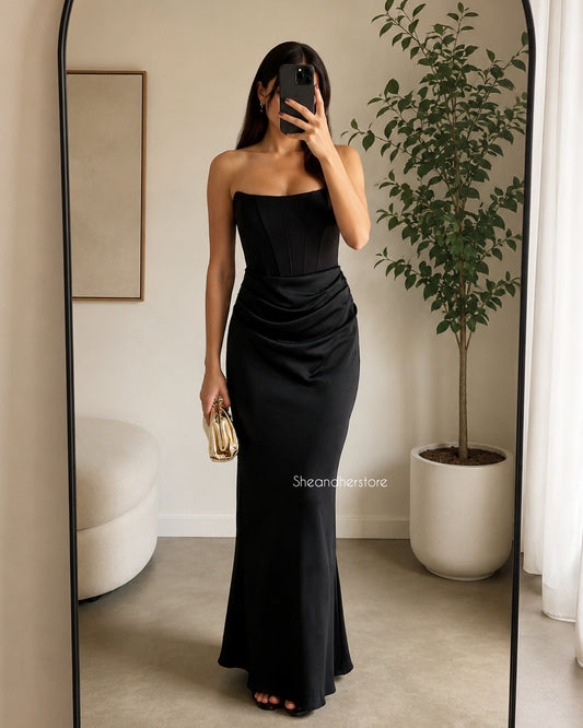 EMMY Strapless Corset Maxi Dress