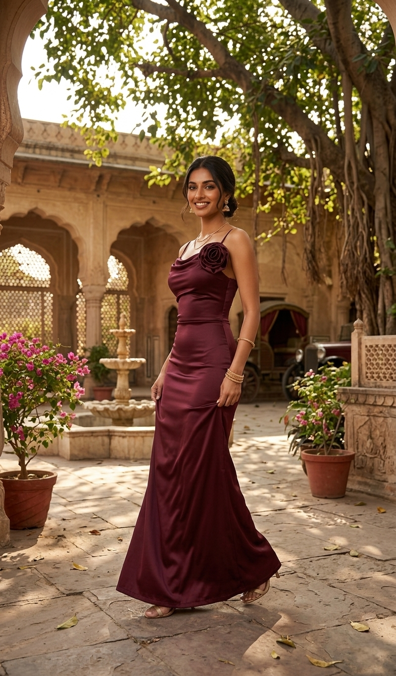 ELLIE Wine backless Bodycon Dress